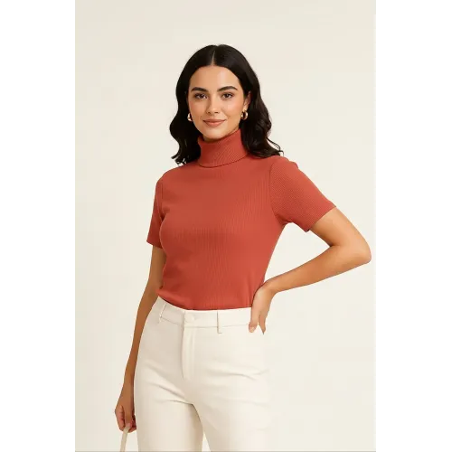 Half Sleeves Turtle Neck Half Sleeves Turtle Neck