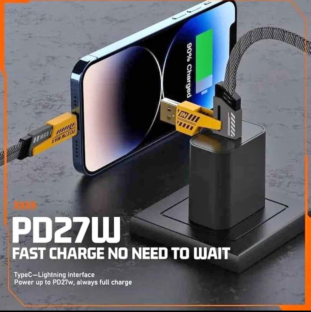 4 in 1 charging cable 65 Watts multicolour