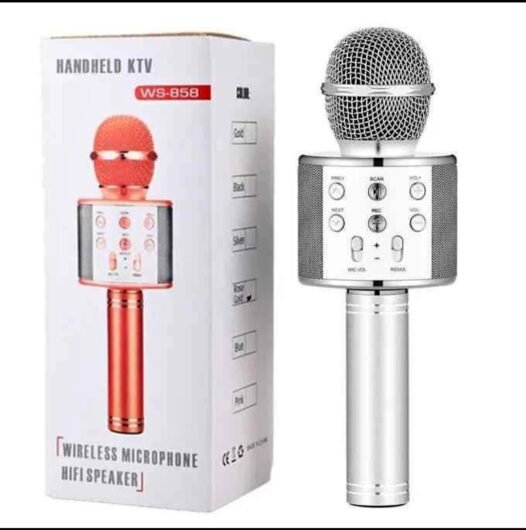 Wireless microphone mic with built in speaker