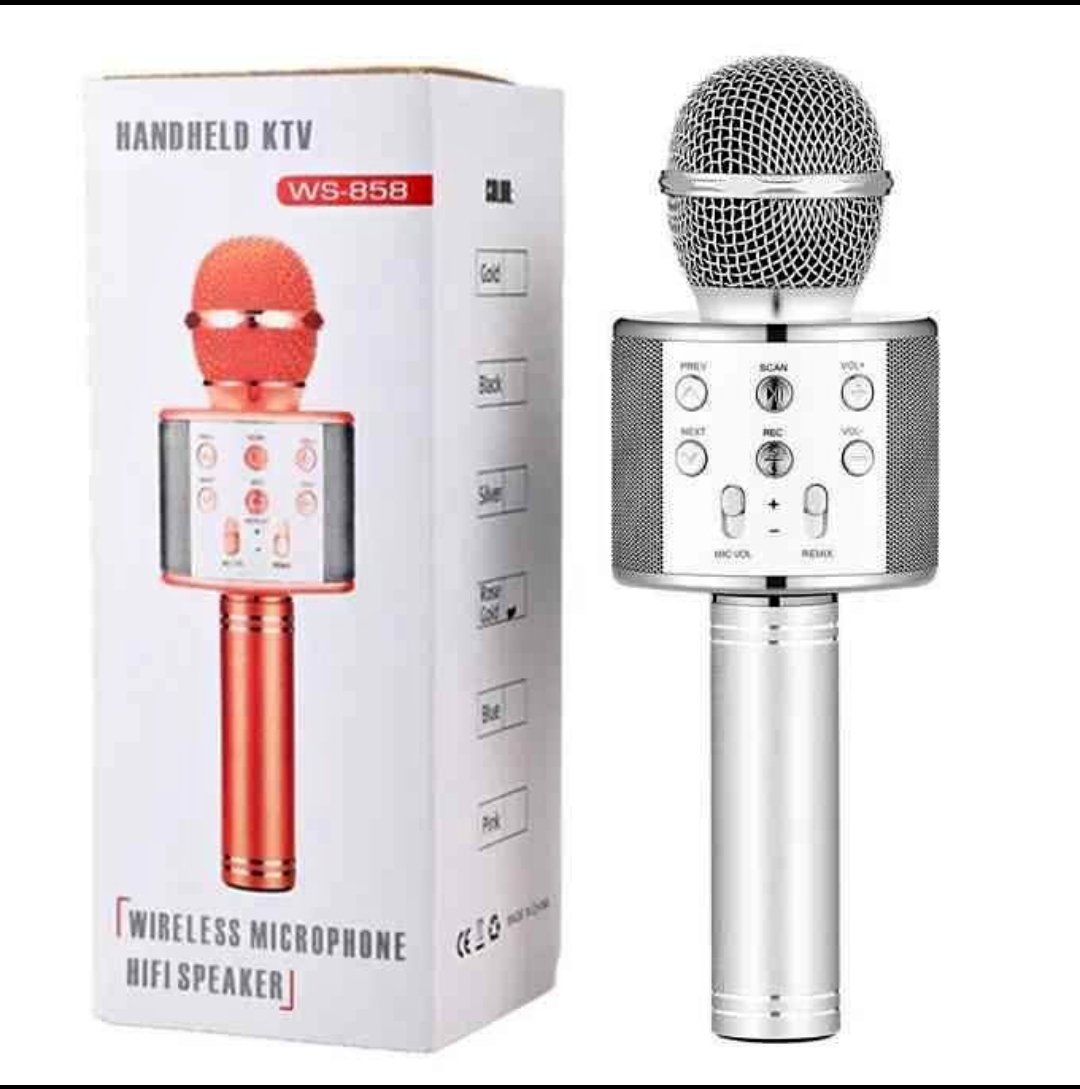 Wireless microphone mic with built in speaker