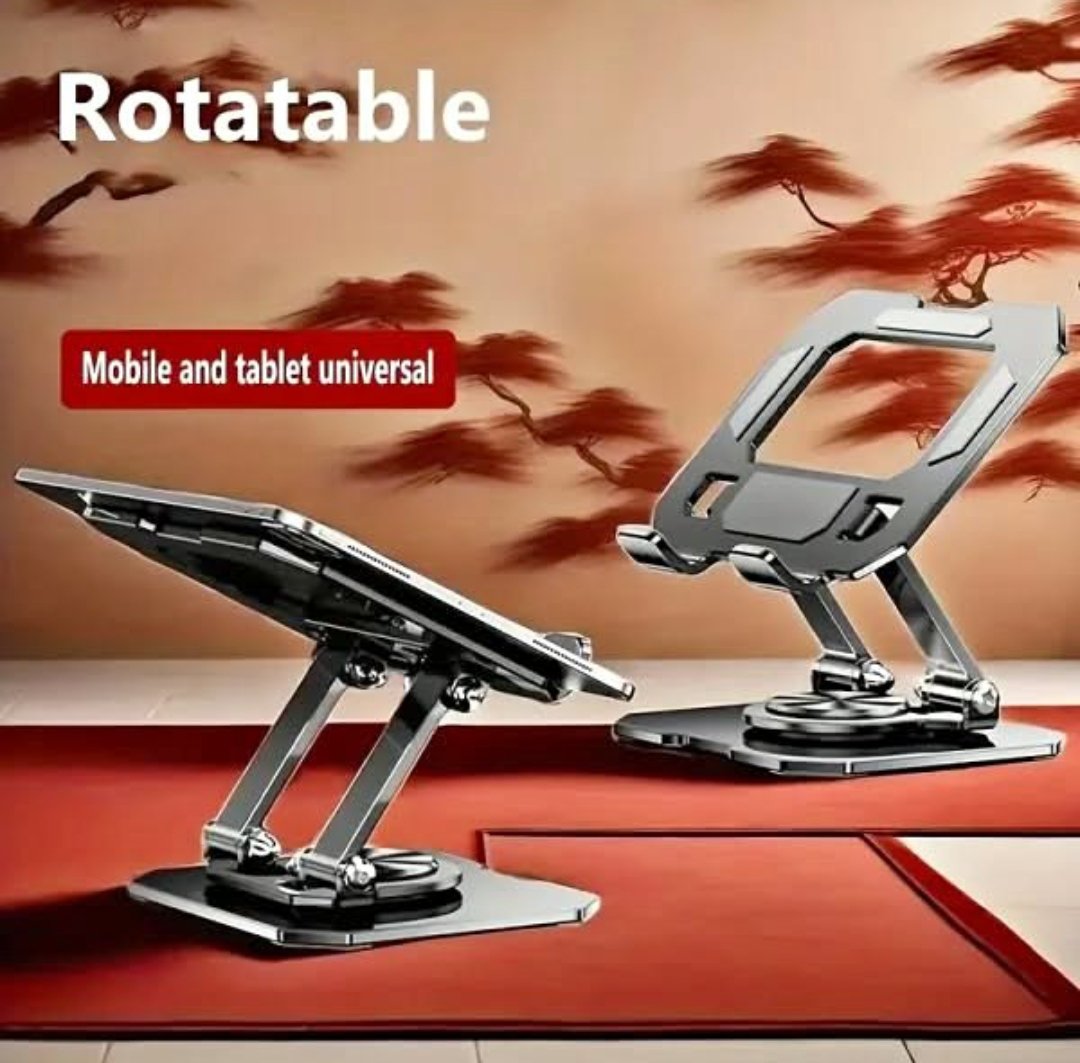 360° Rotating Metal Tablet & Mobile – Adjustable, Foldable, And Portable Desk Mount