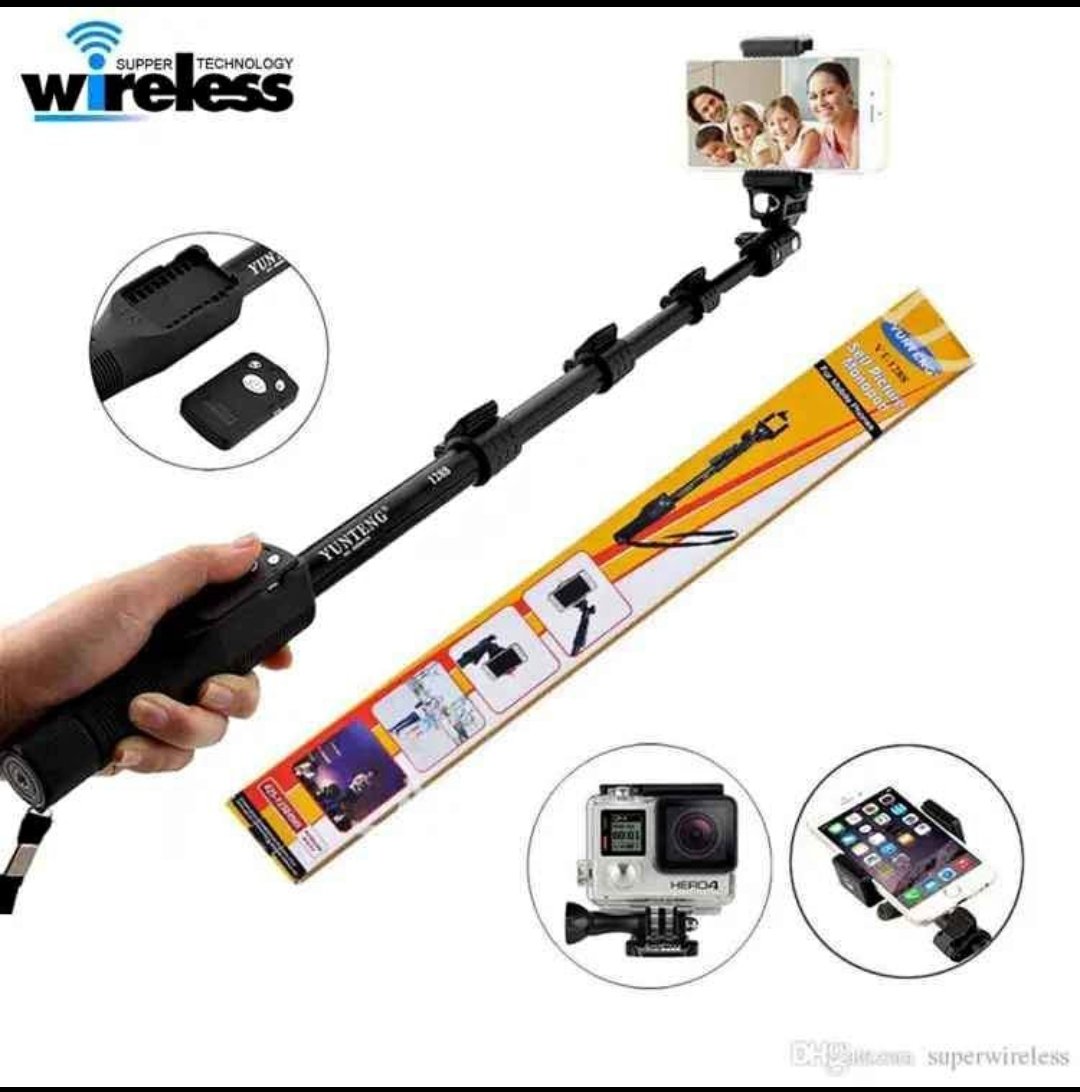 Bluetooth Selfie Stick 4 Feet YT228 Mini Tripod for Digital Camera / Cell Phone – Black