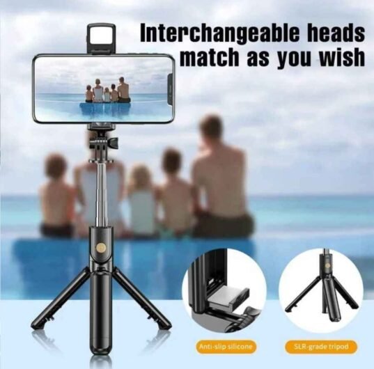 R1s Bluetooth Selfie Stick Tripod with Remote Control | 360° Foldable Selfie Rod for Phone & Action
